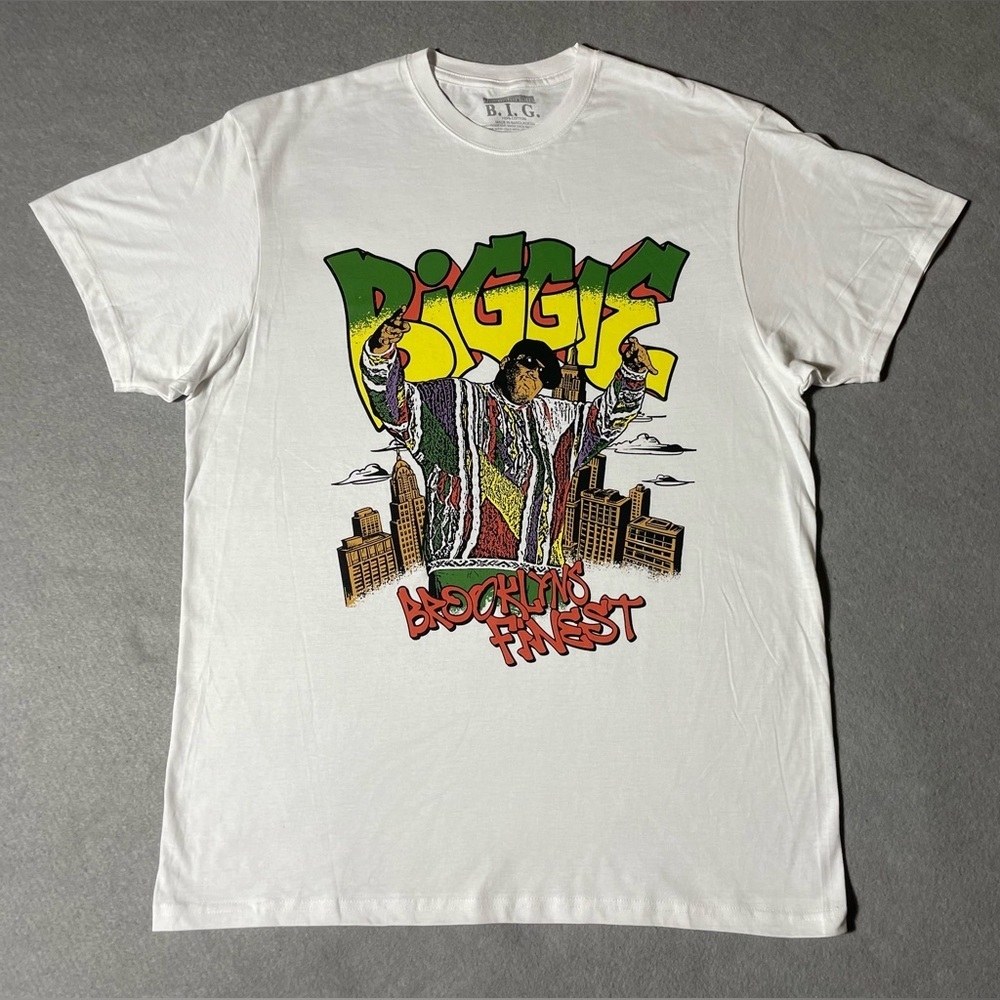 Biggie “Brooklyns Finest” Unisex T-Shirt White Size Large